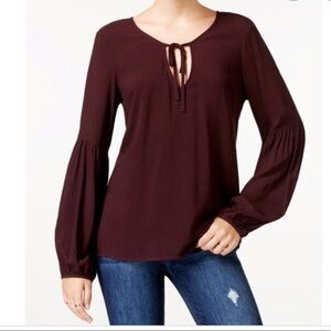 Sanctuary burgundy scarlet peasant blouse S